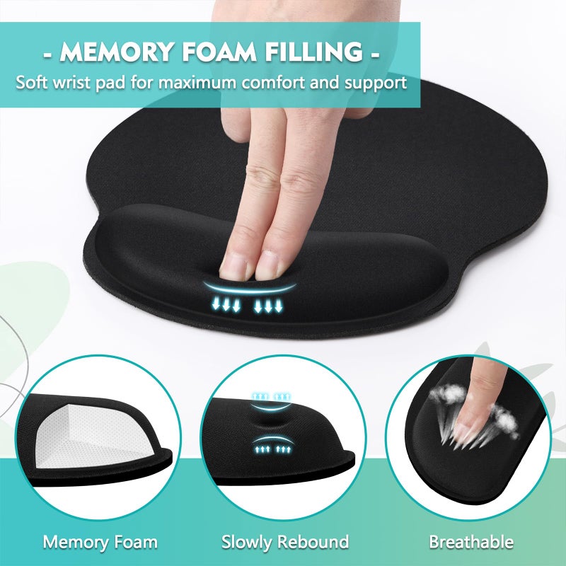 TONOS Mouse Pad and Keyboard Wrist Rest- Ergonomic Wrist Rest for Computer Keyboard and Mouse Pad, Memory Foam Wrist Support for Comfy Typing, Ideal for Laptop, Office, Gaming - Image 4